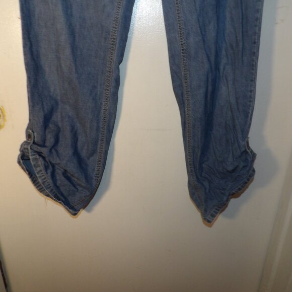 Vintage 90s Tommy Hilfiger Boot Cut Drawstring Flare Leg RollTab Hems Jeans Sz 6 - Picture 5 of 8